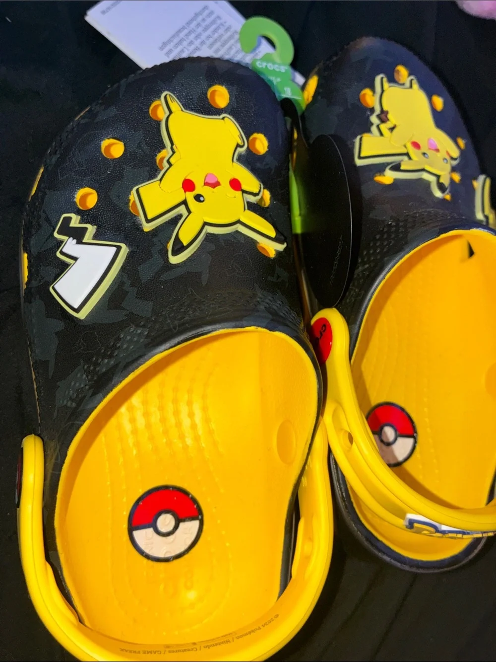 CROCS Kids Pikachu Clogs - Black and Yellow